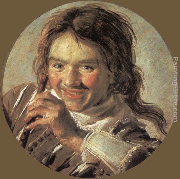 Boy holding a Flute (Hearing) painting - Frans Hals Boy holding a Flute (Hearing) art painting